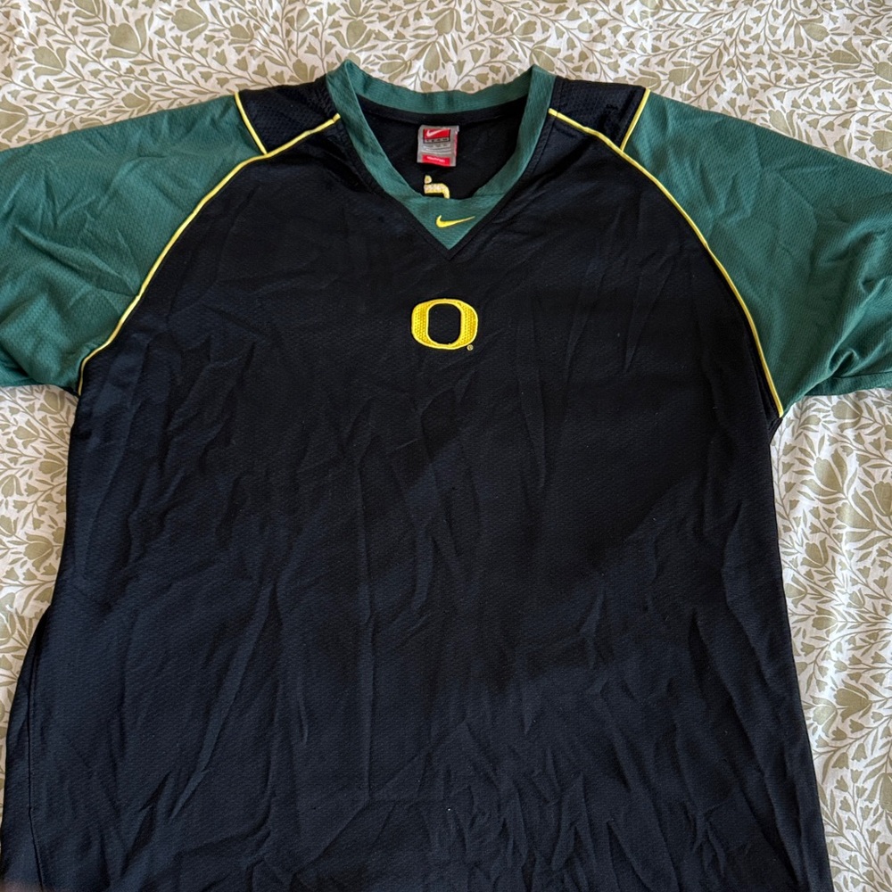 Nike Men's Black and Green Jersey